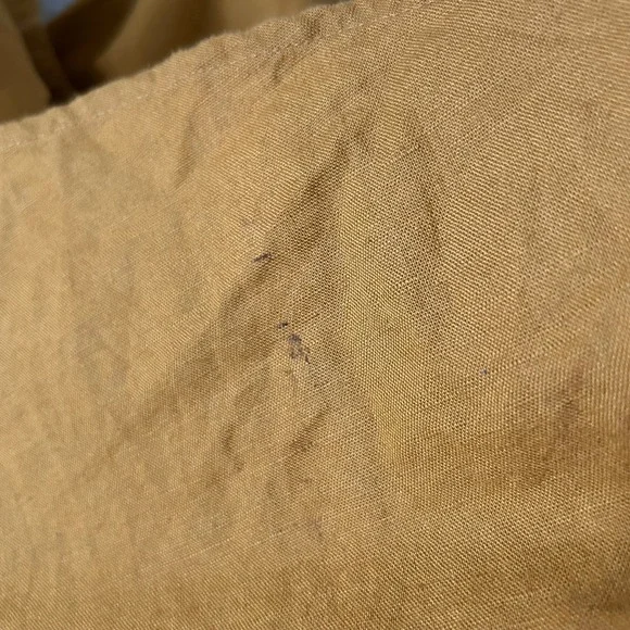 NEW Madewell Linen Blend Ruffle Sleeve Wrap Midi Dress Antique Gold NF934 Small - Picture 8 of 8